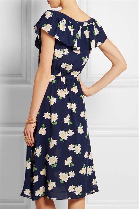 michael kors colection field floral dress blue|Michael Kors blue dresses.